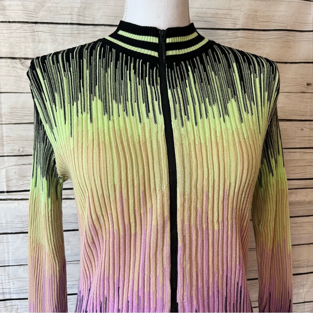 Stretch Zip-Up Sweater Neon Jamie Sadock Sporty - Picture 2 of 8